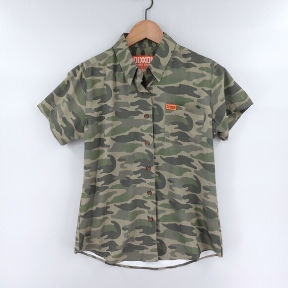 DIXXON Freebird Shirt Mens Small Green Camo Button-Up Party Versatile Comfort - Picture 1 of 14